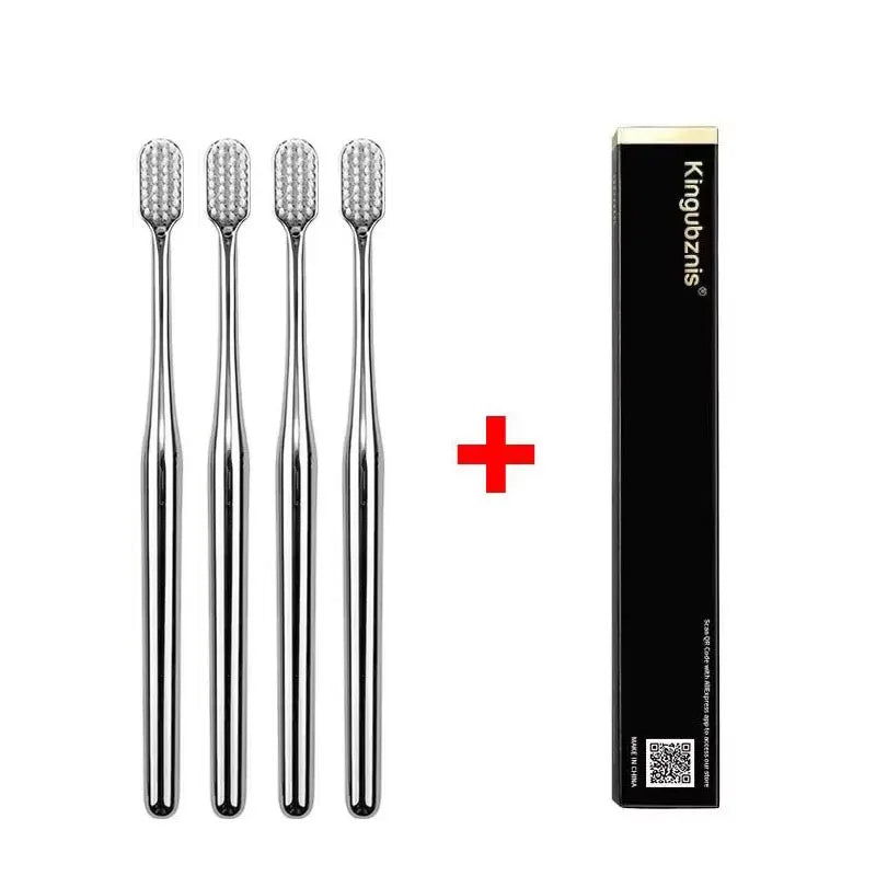 4/1pcs Luxury Soft Toothbrush Men Women Adult Tooth Brush Gold Silver Dental Brushes Elegance Gentle Toothbrushes Drop Shipping Oasis Select SW-4pcs