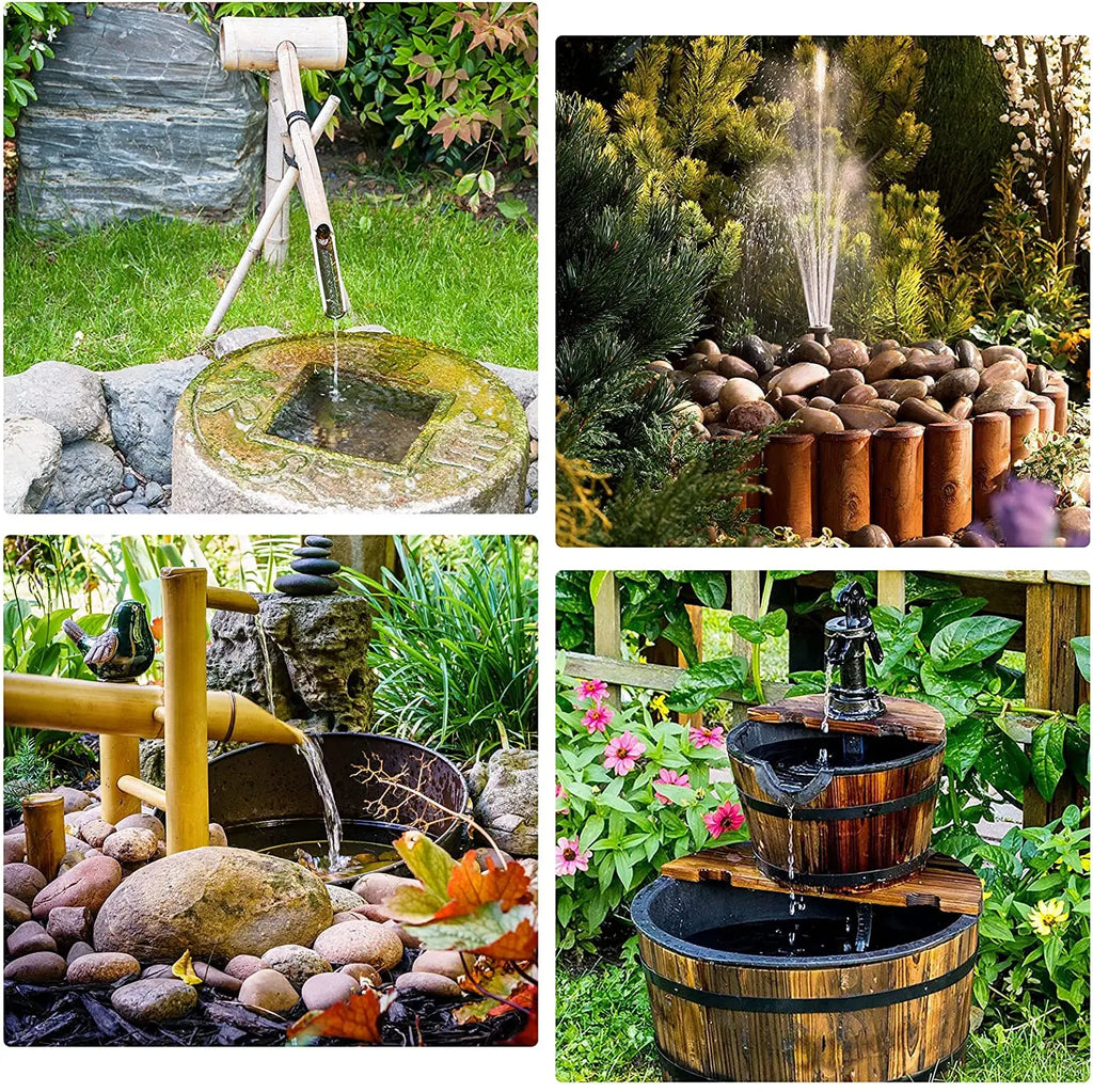 2.5W Solar Water Pump Fountain,with 6Nozzles and 4ft Water Pipe,Solar Powered Pump for Bird Bath,Pond,Garden Solar Fountain Pump Oasis Select