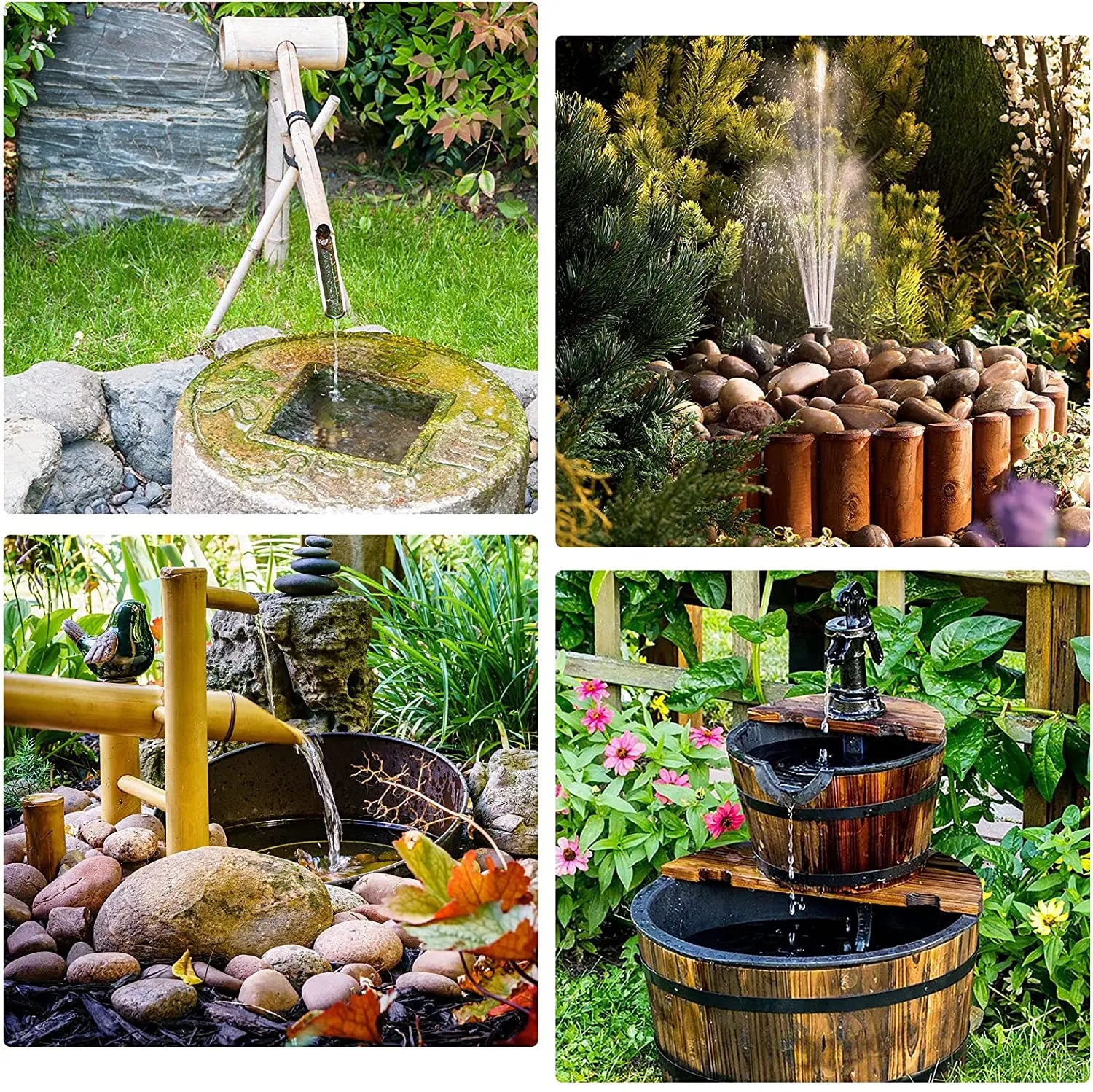 Solar Fountain Pump 2.5W with 6Nozzles and 4ft Water Pipe,Solar Powered Pump for Bird Bath,Pond,Garden and Other Places Oasis Select