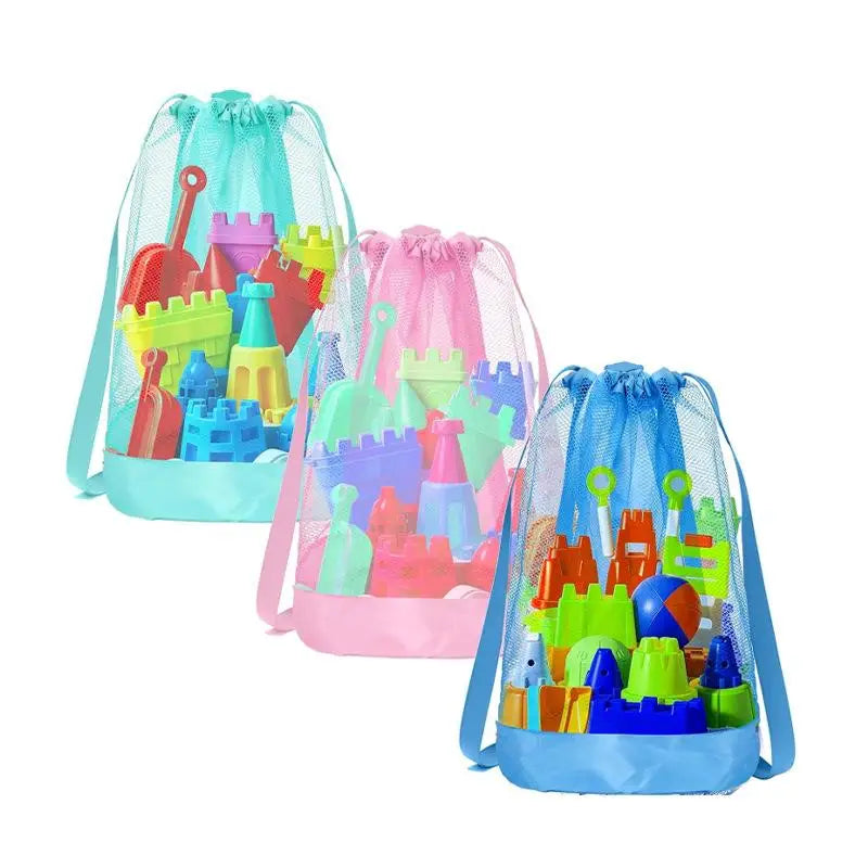 Extra-Large Sand-Resistant Drawstring Beach Backpack Kids Pool Toys Storage Bag For Shell Collecting Oasis Select