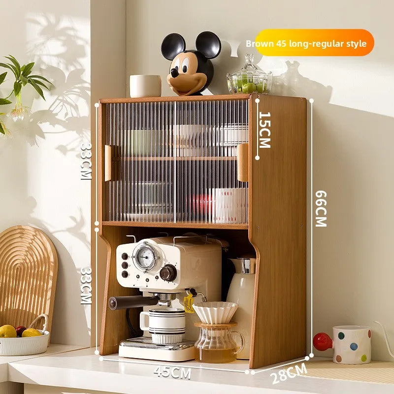 Cup storage rack desktop dining side coffee machine kettle storage cabinet multi-layer dustproof water cup tea set cup holder Oasis Select Brown 45 GB
