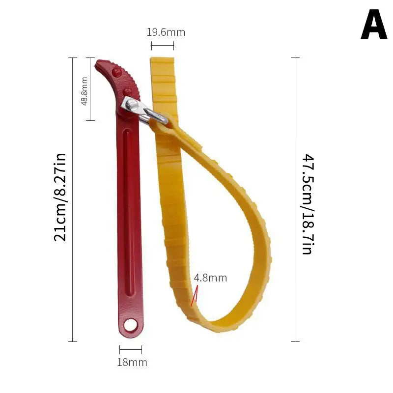 Adjustable Belt Wrench Oil Filter Puller Removal Tool Rubber Strap Spanner Wrench Chain Wrench Strap Opener Disassembly Tools Oasis Select A 8 Red
