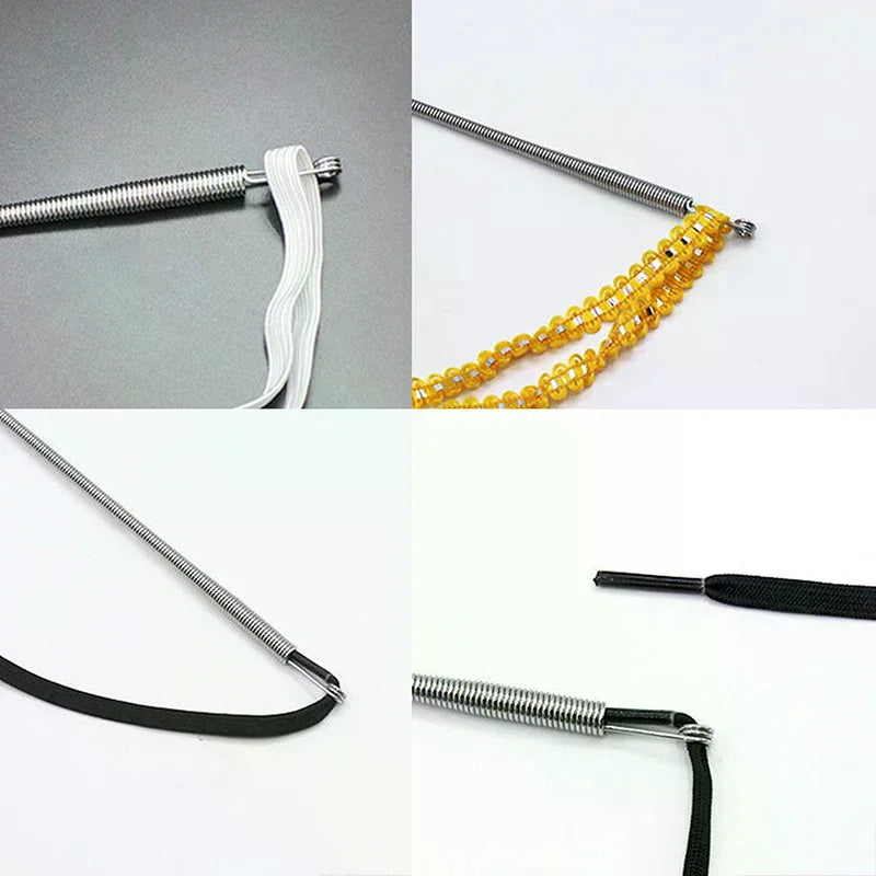 1Pc Flexible Spring Foldable Multi Purpose Threading Tool Air Hole Elastic Lace Ribbon Threading Waist Rope Artifact Oasis Select
