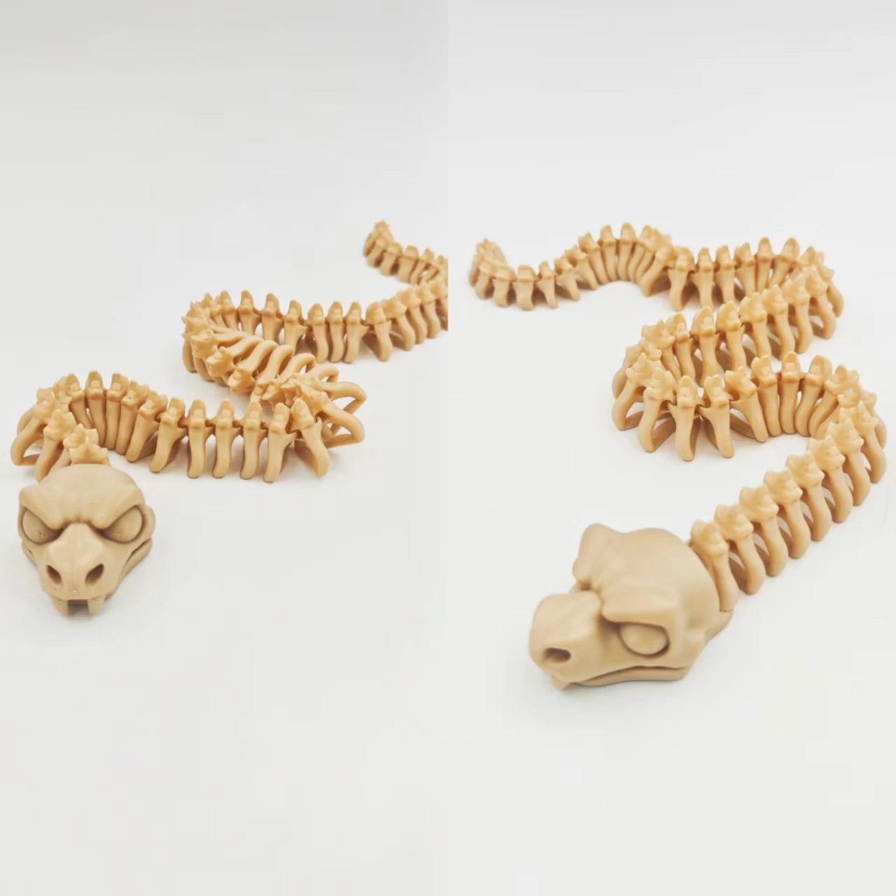 3D Printed Snake Skeleton Figurine Gothic Decor Movable Joints Desktop Ornament Collectible Home Decoration Oasis Select