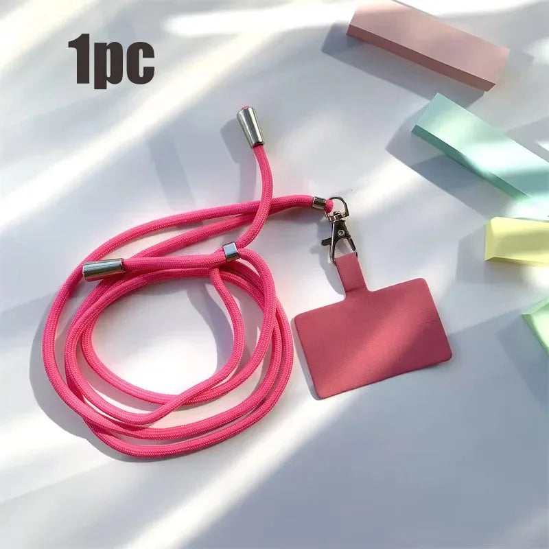 1/4pcs Crossbody Lanyard Necklace Strap Universal Mobile Phone Lanyard Long Adjustment Phone With Clip Safety Anti-Lost Lanyard Oasis Select 1pc rose red