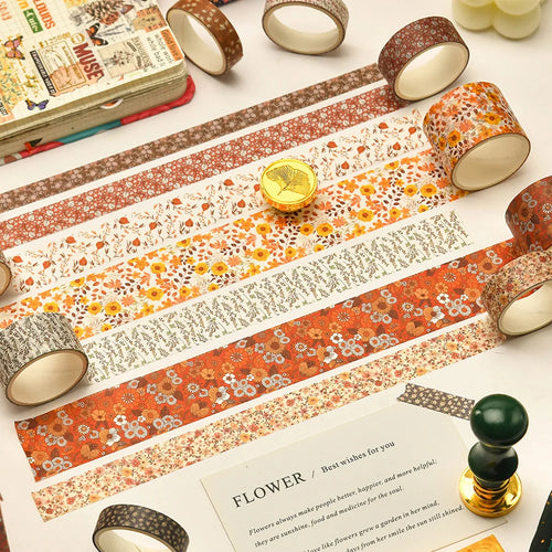 12-Roll Floral Washi Tape Set – Vintage Plant DIY Craft Tapes Decorative Washi Tape Oasis Select