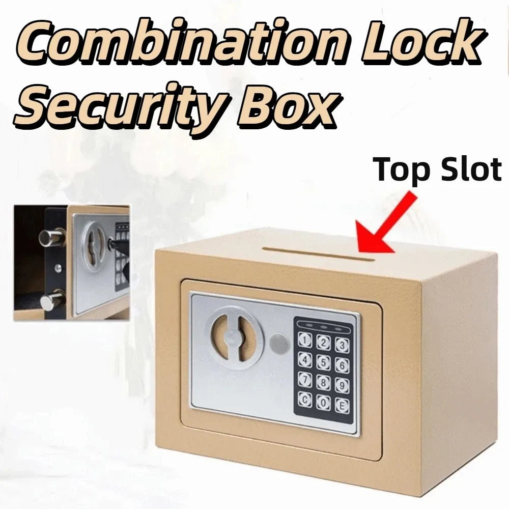 Anti-Theft Piggy Bank Password Lock Key Lock Combination Lock Security Box Battery-powered Household Electronic Money Bank Oasis Select
