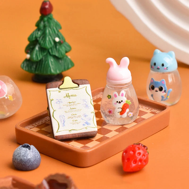 5Pcs Dollhouse Mini Simulation Cartoon Water Cup Model, Desktop Ornaments, Home Micro Decor Props Oasis Select