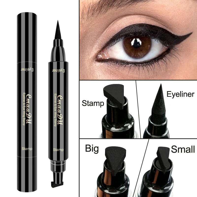 1 Pcs Black Wings Stamp Liquid Eyeliner, Easy Cat Eye Template Makeup Tool Anti-smudge, Vamp Wing, Lasting Waterproof Anti-sweat Oasis Select