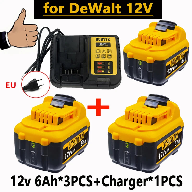 1For Dewalt 12V MAX 2 0Ah 3 5 6 Battery DCB124 DCB125 DCB122