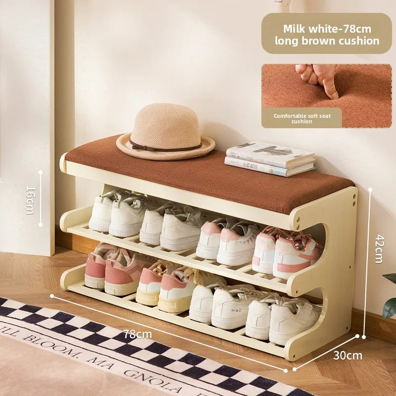 shoe changing stool at the door of the home, small apartment entering the door for storage, shoe stool entering the home Oasis Select Milk white 80 long 1