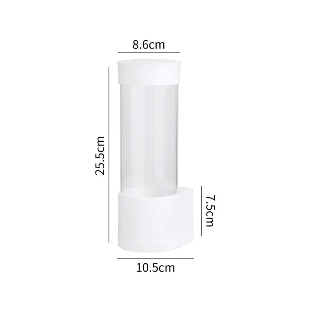 Disposable Paper Cups Dispenser Plastic Cup Holder For Water Dispenser Wall Mounted Automatic Cup Storage Rack Cups Container Oasis Select White 1