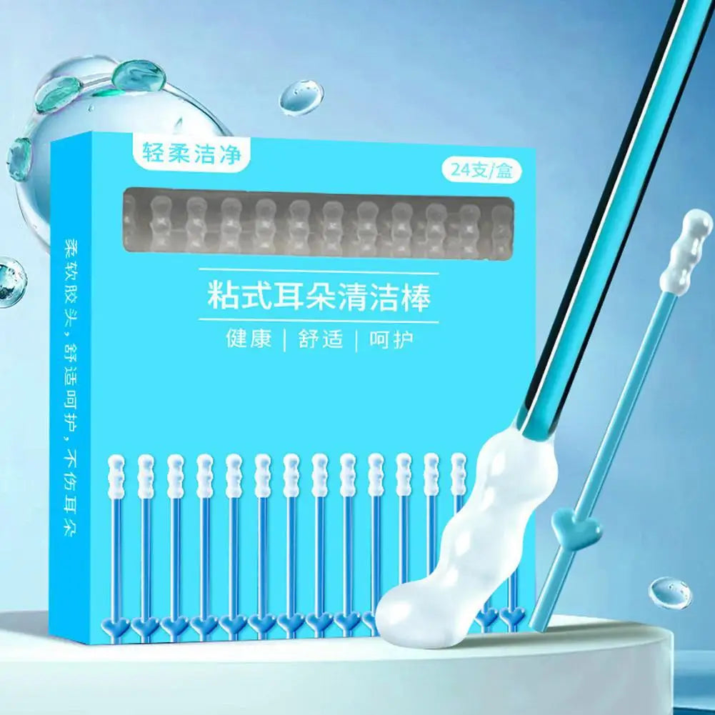 24-Pack Silicone Adhesive Ear Picks – Reusable Earwax Remover