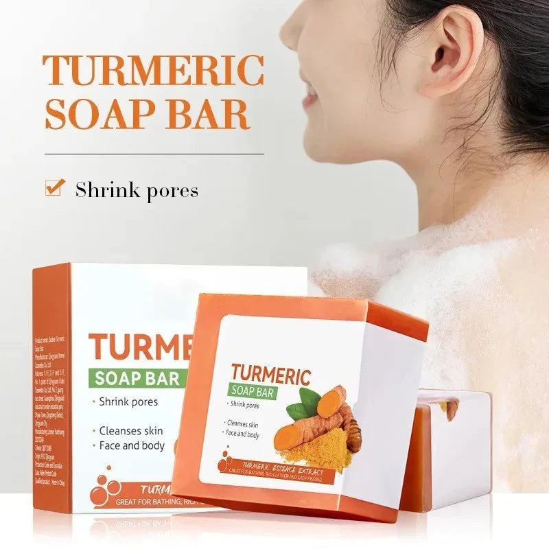 Natural Turmeric Soap Body Cleaning Lightening Dark Underarm Leg Bath Cleansers Brightening Face Soap Tender Skin Care Beauty Oasis Select Default Title