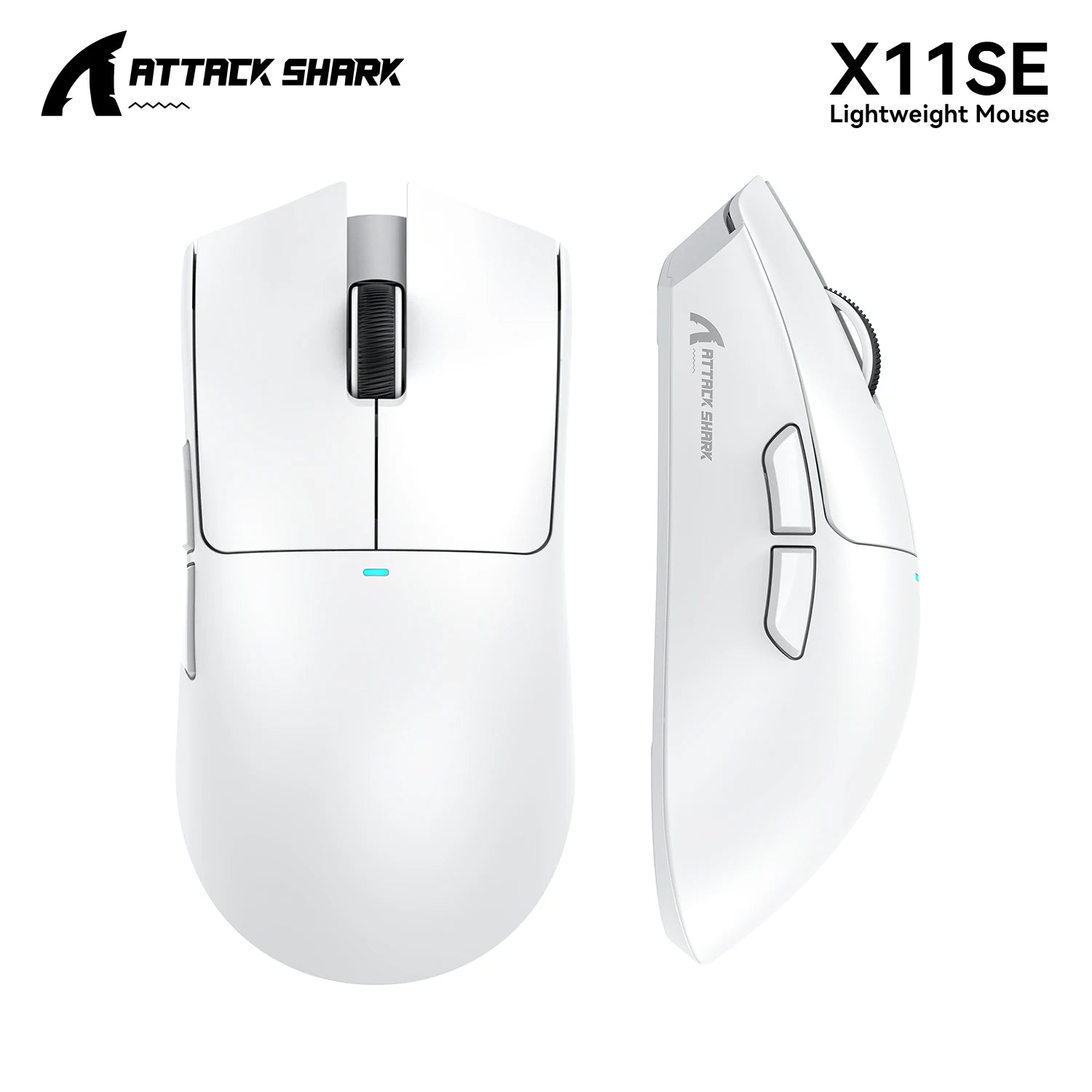 ATTACK SHARK X11 SE Wireless Tri-mode Gaming Mouse 59g Light,22000 DPI,PixArt PAW3311 Sensor,BT/2.4G/Wired,2000W Clicks Oasis Select X11se White