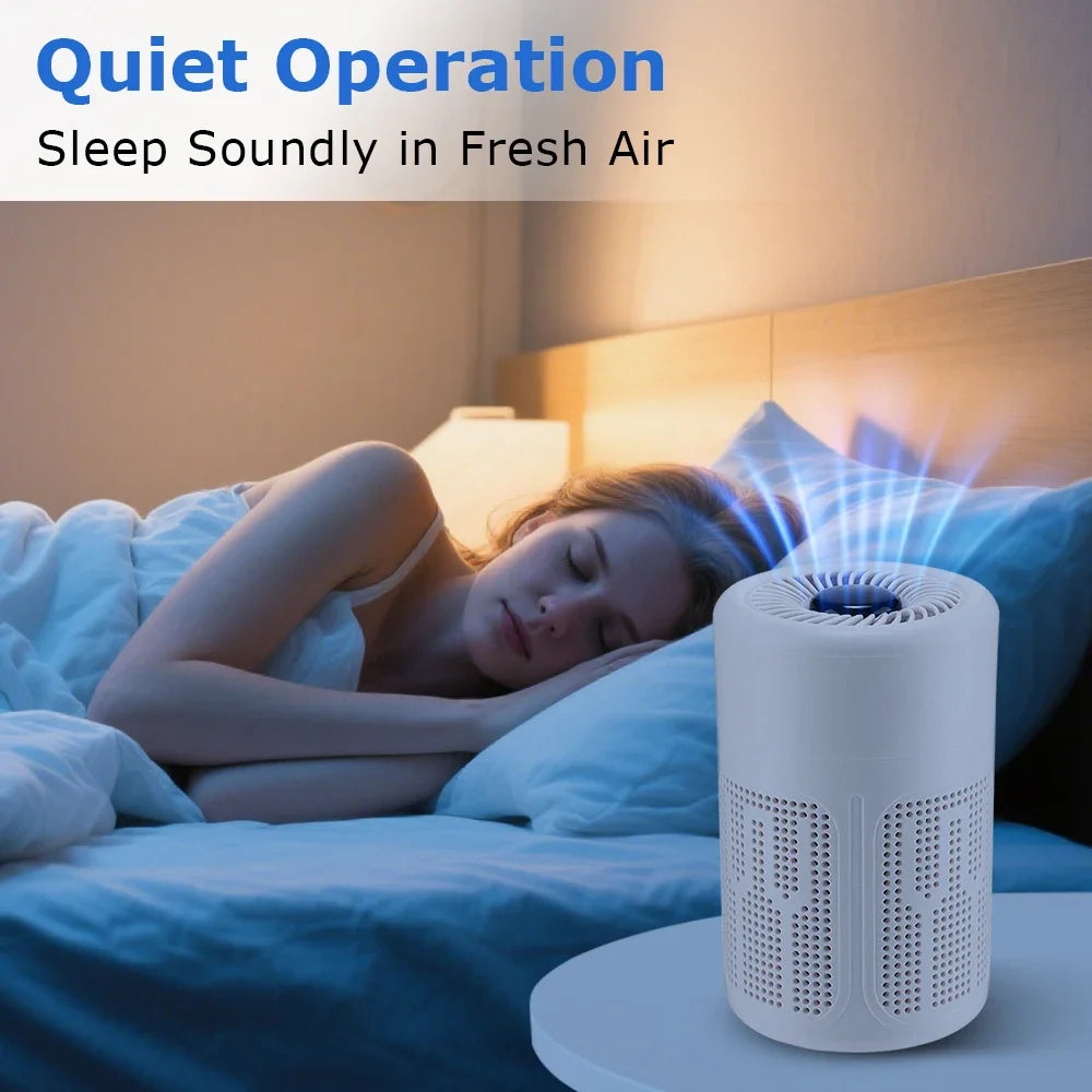 AFDEAL Mini Desktop HEPA Air Purifier – Negative Ion & Aromatherapy