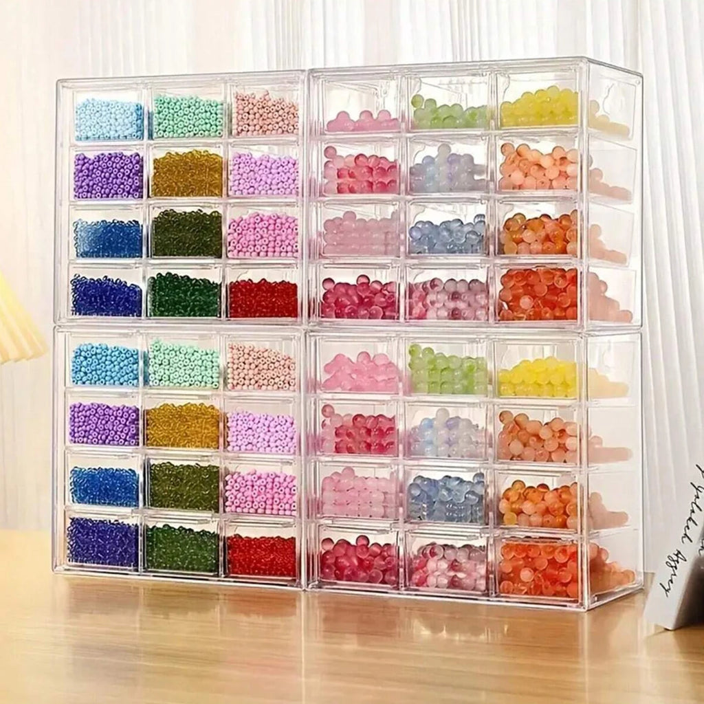 Acrylic Large Capacity Drawer Transparent Divided Beaded Storage Box DIY Handmade Jewelry Display Box Oasis Select