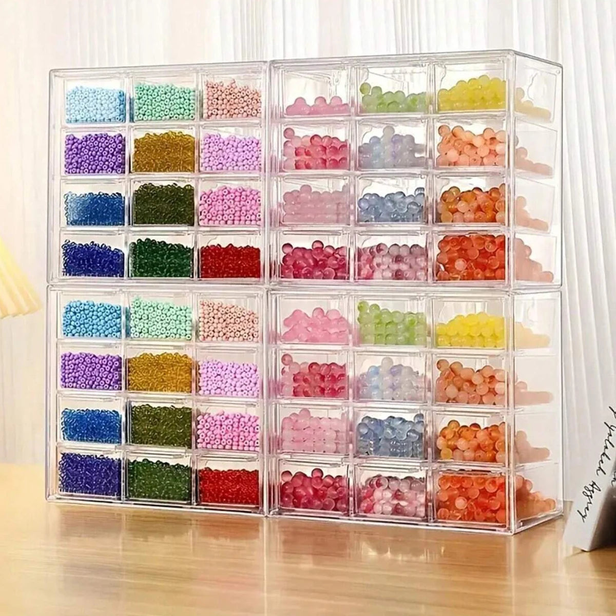 Acrylic Large Capacity Drawer Transparent Divided Beaded Storage Box DIY Handmade Jewelry Display Box Oasis Select
