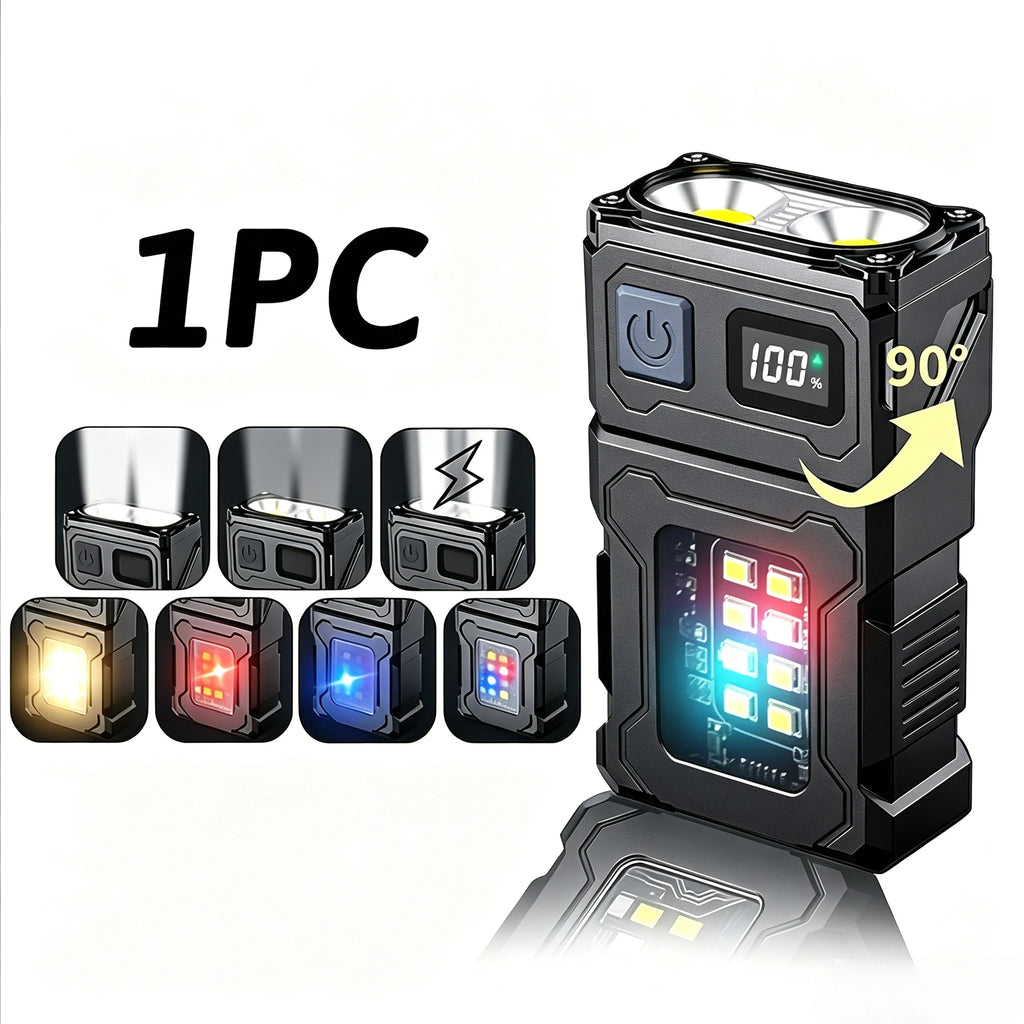 Mini USB-C Rechargeable LED Flashlight 800LM COB Clip Magnet