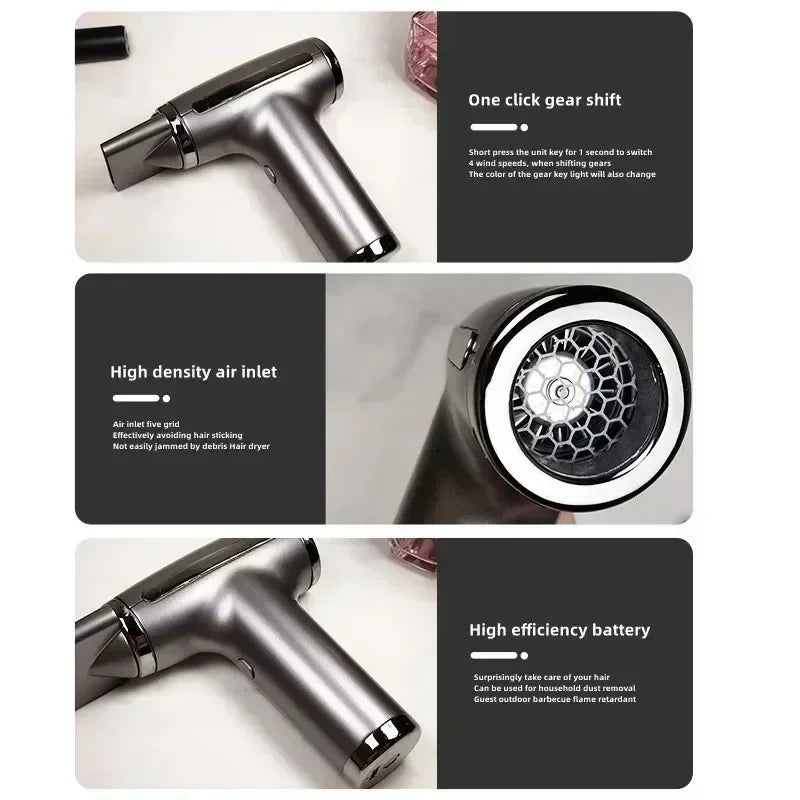4-in-1 Wireless Hair Dryer | USB Rechargeable, Negative Ions