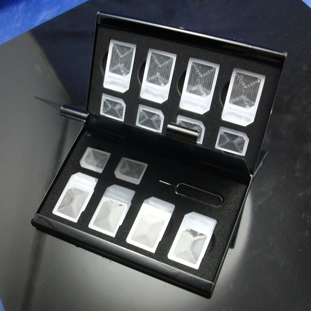 15 in 1 Memory Card Holder Aluminum Alloy Case Holder Protector Antistatic SIM Card Case for SIM Card & Cell Phone Eject Pin Oasis Select