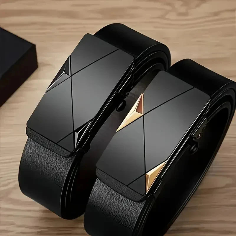 Fashion men's PU leather belt-fashion life, leisure, party, festival, work, business belt automatic buckle Oasis Select