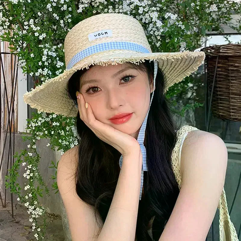 Women Straw Sunscreen Cap 모자 썬캡 비치모자 очки солнцезащитные женск Gorros Foldable UV Protection Outdoor Large Brim Sunscreen Oasis Select