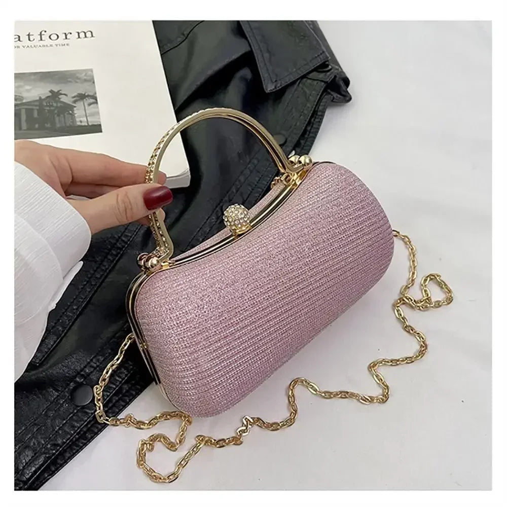 Wedding Bridal Beaded Women Evening Bag Dinner Bag Chain Shoulder Handbags Elegant Rhinestones Clutch Egg Shape Evening Bag Oasis Select