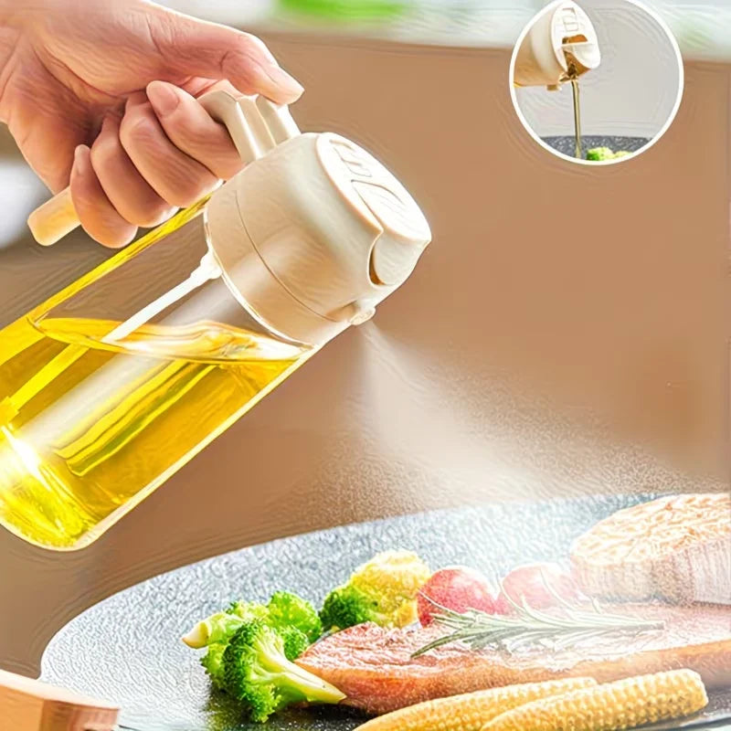 1pc 15.89oz Leak-Proof Oil Dispenser, Dual-Use Spray & Return Nozzle for Cooking Grilling Salad, Olive Oil Vinegar, Home Outdoor Oasis Select