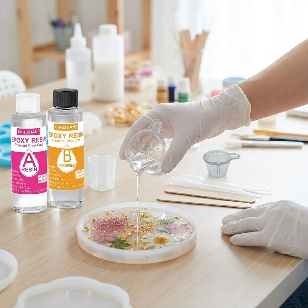 Crystal Clear Epoxy Resin Kit 1:1 Casting Easy Mix Self-Leveling Non-Yellowing For DIY Jewelry Art Crafts Molds River Tables Oasis Select