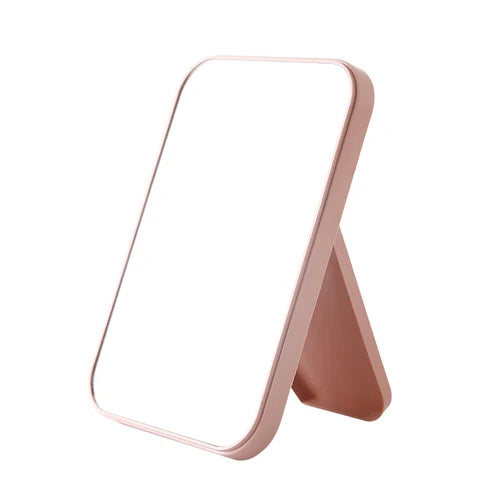 Desktop folding portable make-up mirror student dormitory desktop small mirror children's dressing mirror Oasis Select Nordic pink