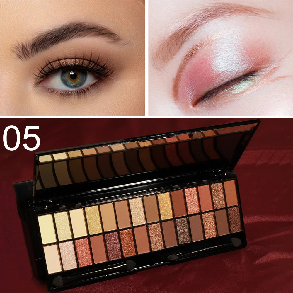 28-Color Eyeshadow Palette | Nude Matte Glitter Earthy Tone Highly Pigmented Waterproof Brown Shimmer | Y2K Valentine's Day Gift Oasis Select 05