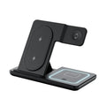 Foldable 3 In 1 Night LED Light Wireless Charger Quick Charging Dock For iPhone 16-12 Pro Samsung Apple Watch 2-8 SE Airpods Pro Oasis Select Black