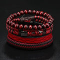 4Pcs/Set Fashion Vintage Men's Leather Bracelet Cupid's Arrow Wooden Beaded Leather Hand Woven Retro Fashion Bracelets For Men Oasis Select Default Title