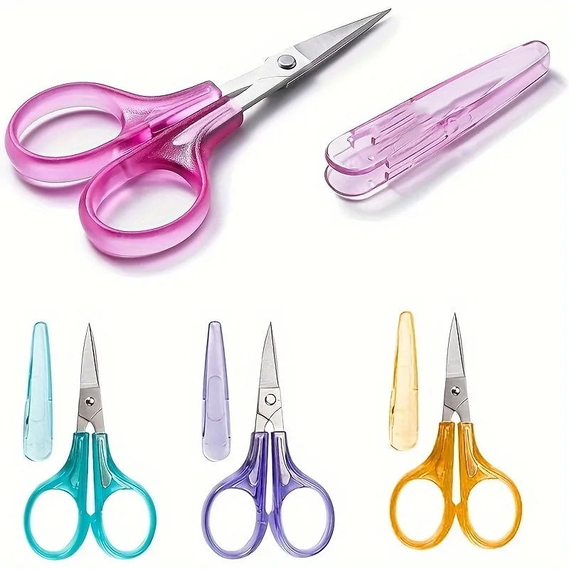 4pcs Sharp Detail Craft Scissors Set-Stainless Steel, Compact Design with Protective Cover for Sewing, Embroidery, Paper Cutting Oasis Select 4pcs