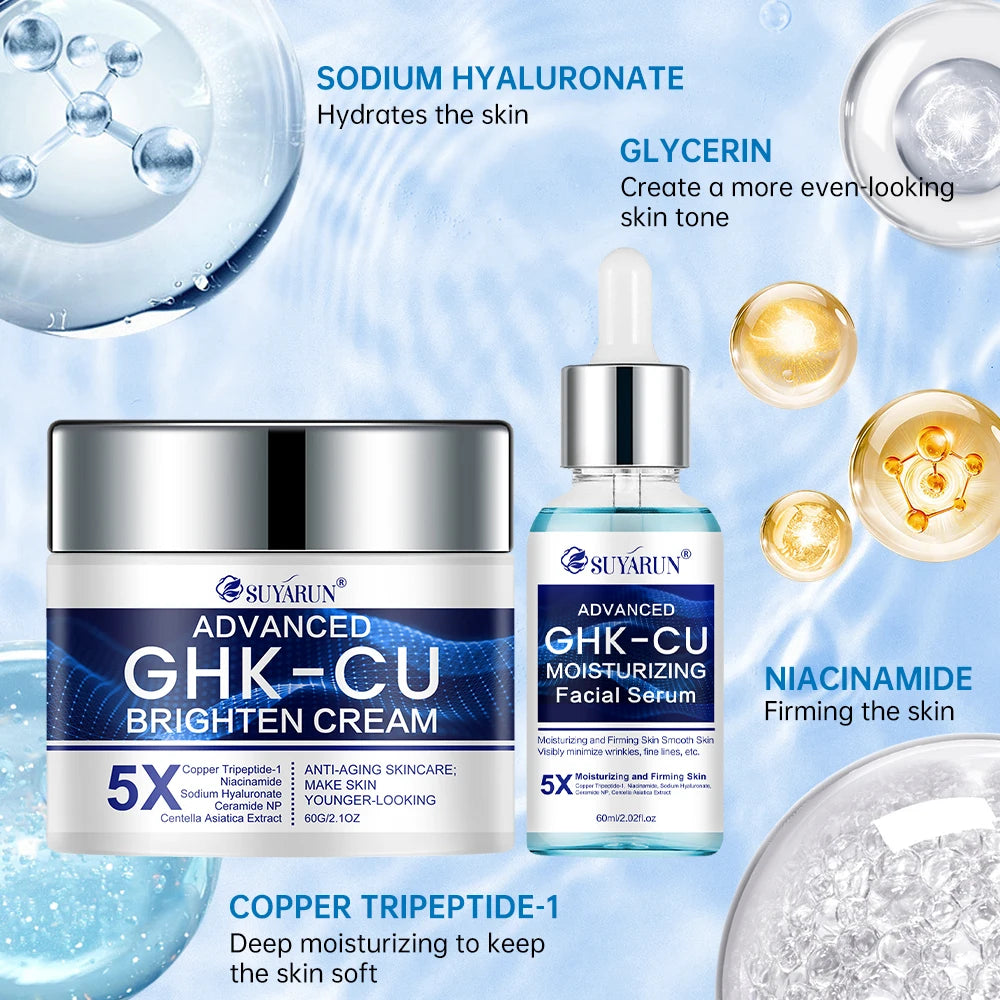 SUYARUN GHK-CU Cream & Serum - Anti-aging facial moisturizer, firming and moisturizing for all skin types, suitable for women. Oasis Select