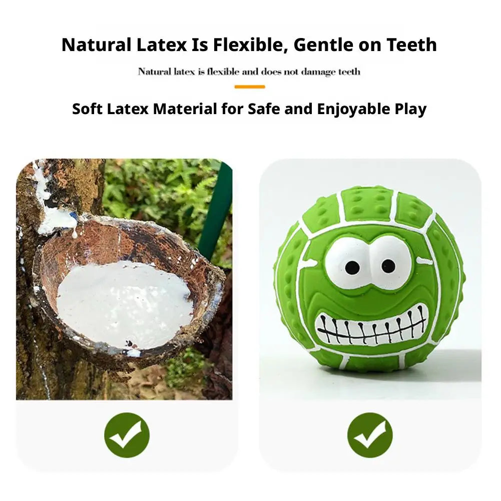 Funny Dog Toy Ball Creative Expression Pet Rubber Ball Interactive Molar Chew Toy Durable Fetch Play for Small Large Dogs Oasis Select