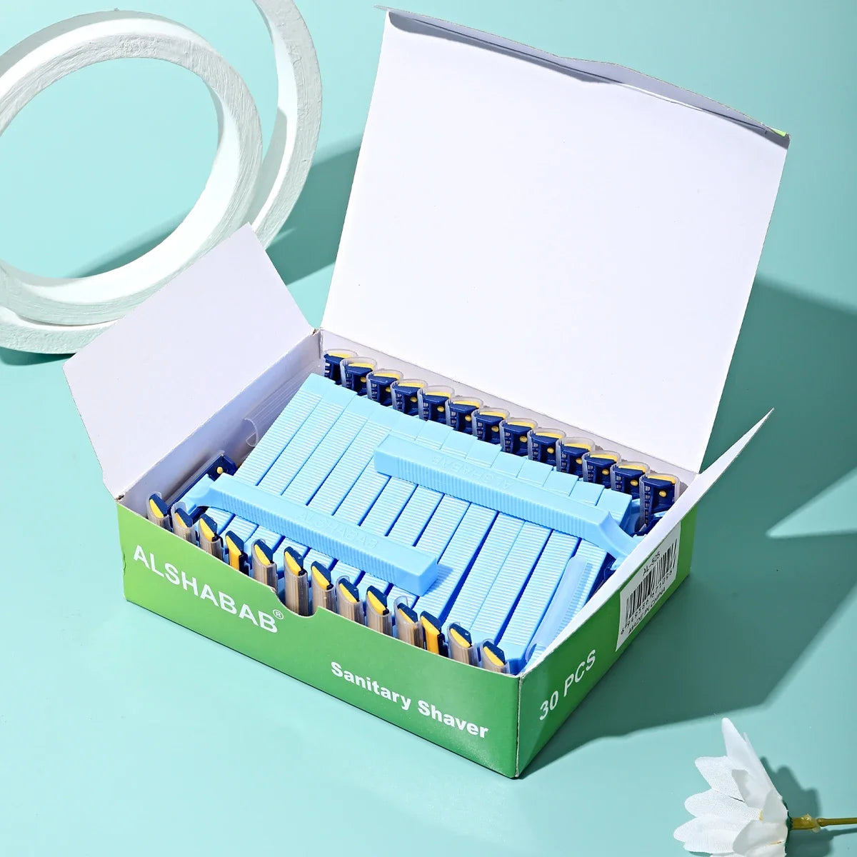 30PCS/Box Disposable Razor for Women Sanitary Manual Shaver 1 Super Sharp Blade with Comb Head for Face Down Leg Arm Bikini Oasis Select