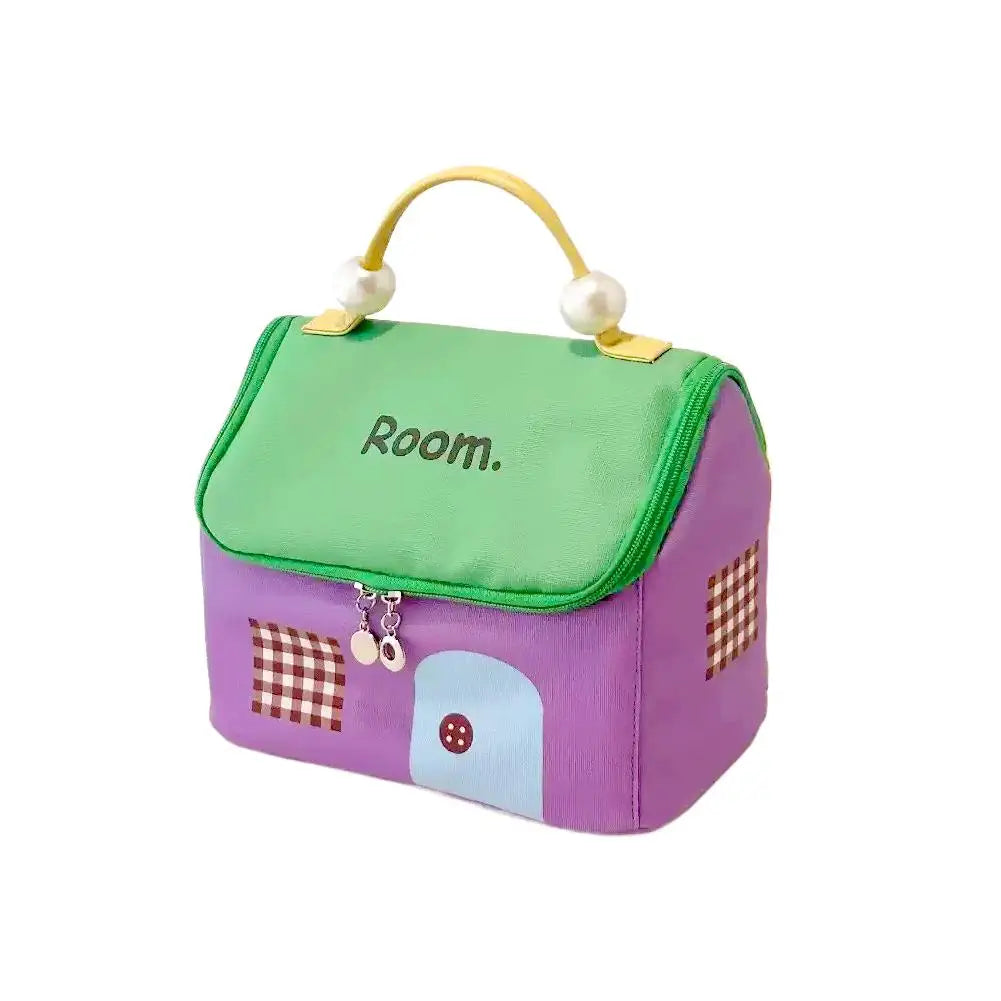 House-Shaped Makeup Bag | Large Capacity Oxford Travel Organizer