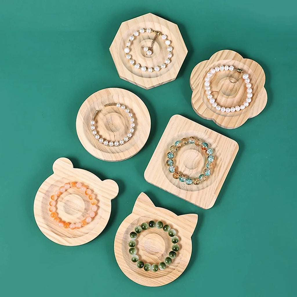1pc Wooden Jewelry Display Tray, Bracelet and Bead Decoration Tray Bracelet and Bracelet Display Rack, Handicraft Tray Oasis Select