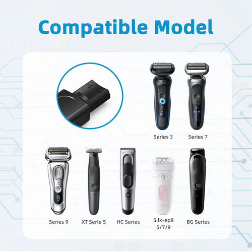 12V USB-C Shaver Adapter for Braun Series 3 5 7 9 | LED Shaver Charging Adapter Oasis Select