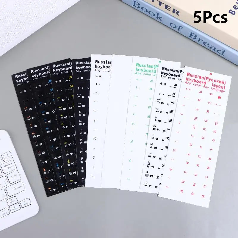 5Pcs Russian Keyboard Stickers Waterproof PVC Keyboard Decals For Laptop Desktop PC Decoration Universal Stickers Oasis Select