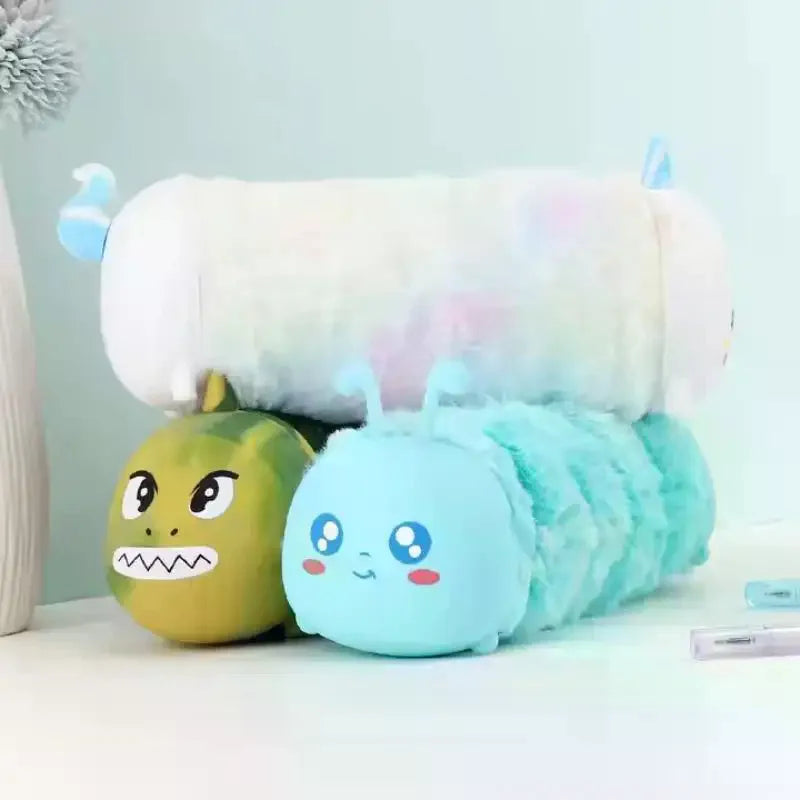 Cute Cartoon Plush Pencil Case Multi-function Storage Large-capacity Stationery Box Cosmetic Bag Oasis Select