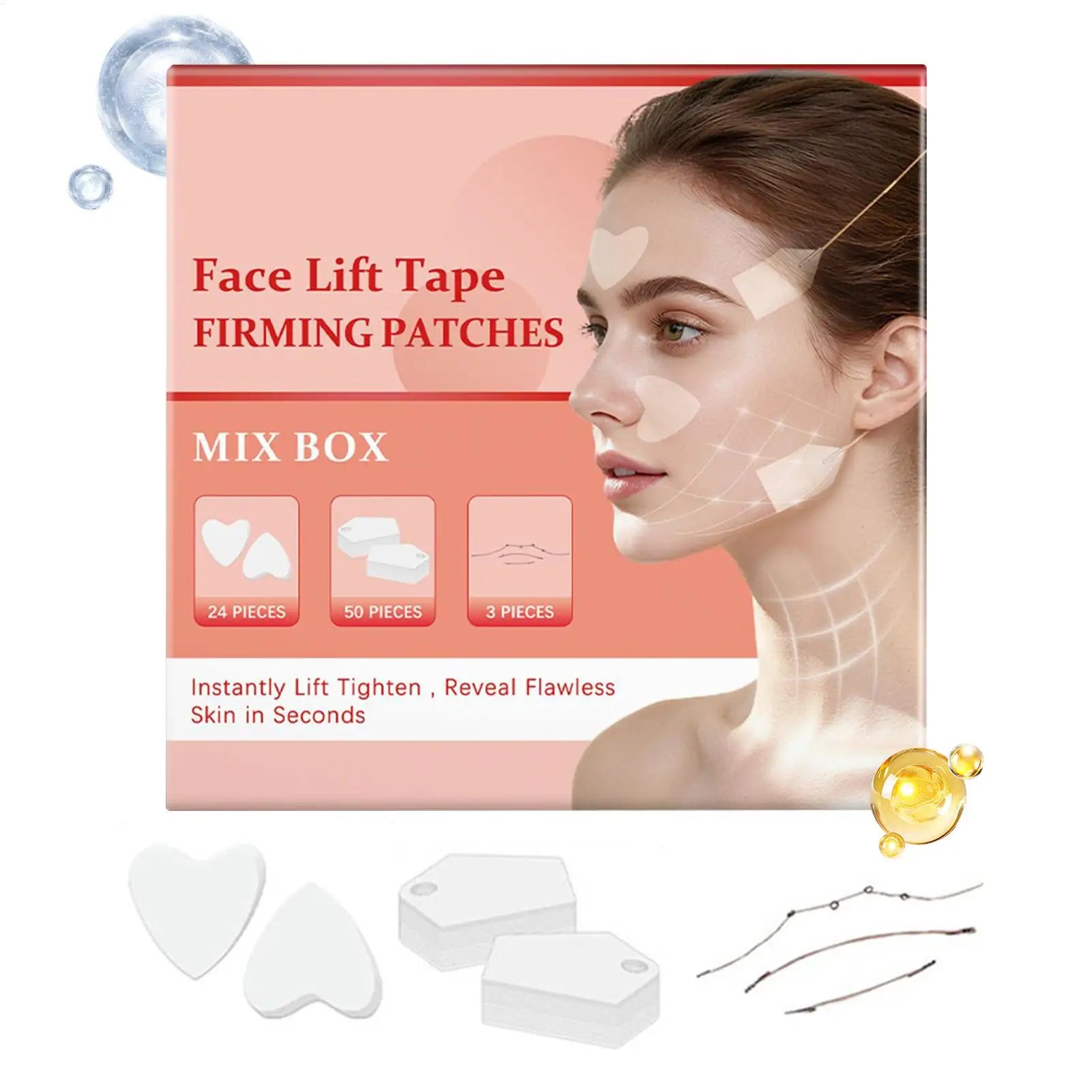 V Lift Face Sticker Invisible Makeup Adhesive Lift Face Tape Slim Patch Facial Line Wrinkle Sagging Skin Fast Pull Chin Tape Oasis Select
