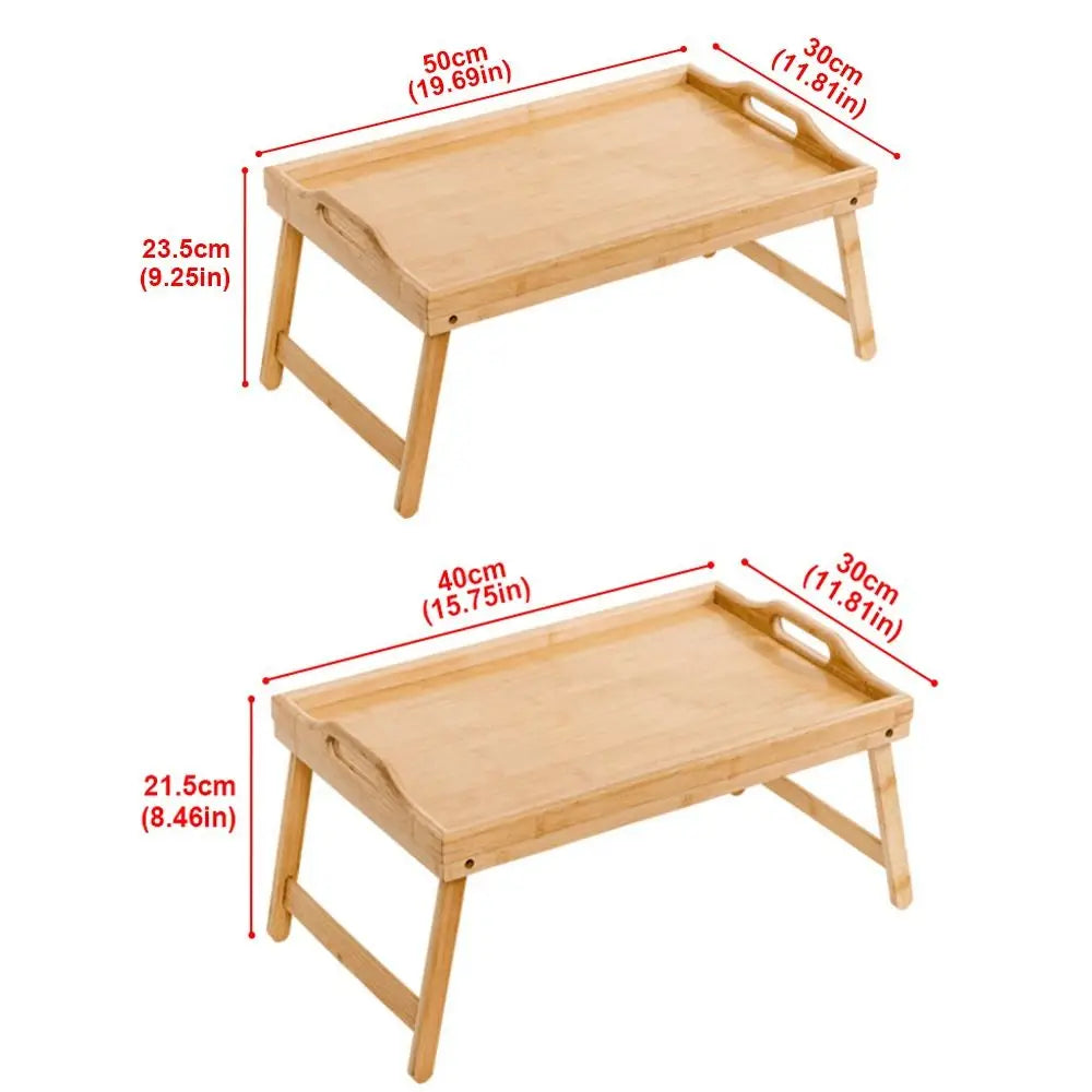 Bamboo Folding Table – Portable Laptop Desk & Breakfast Tray