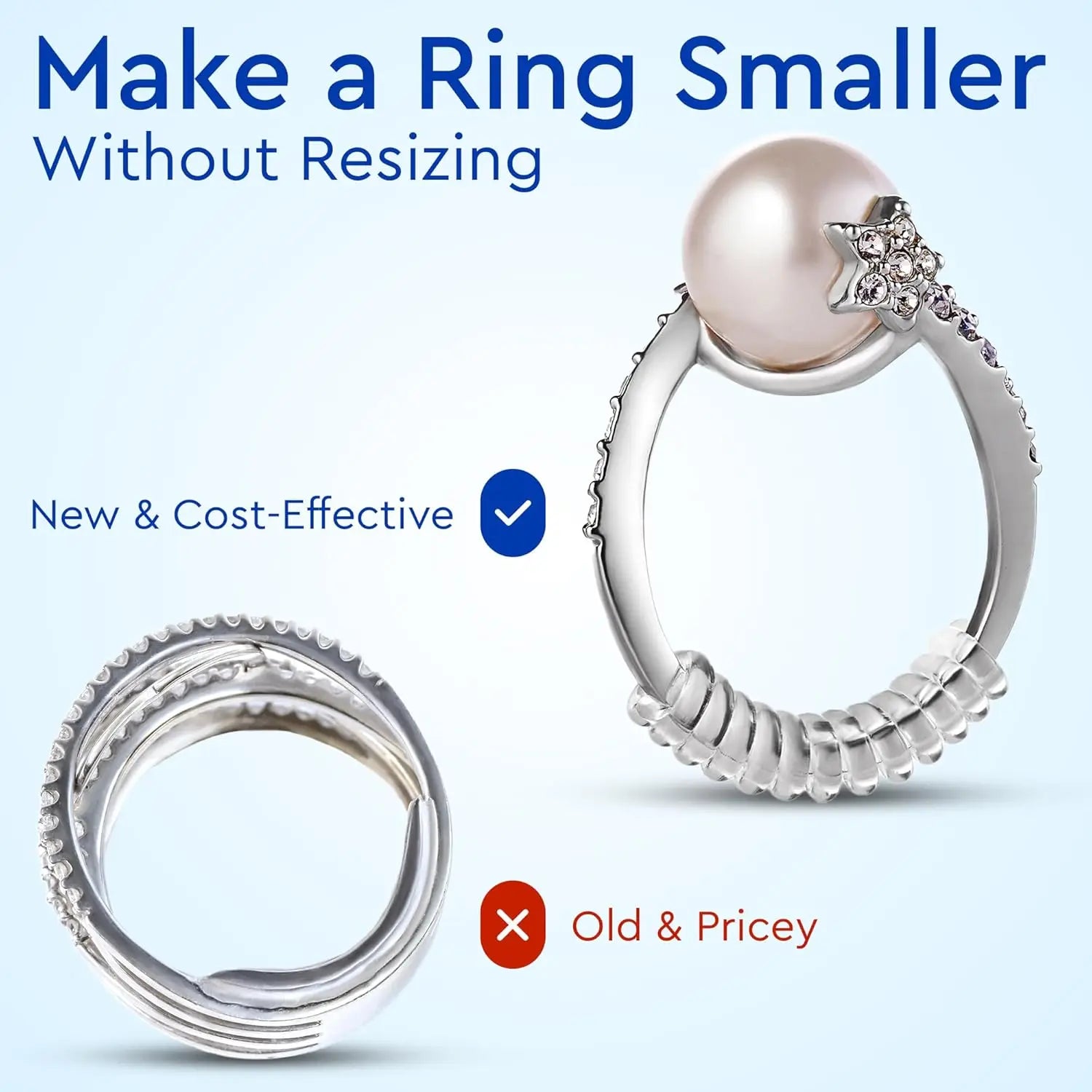 4/8/16 PCS Invisible Ring Sizers – Adjustable Spacers for Loose Rings, Fits Bands Up to 6mm (Reduces 0.5–1.5 Sizes) Oasis Select