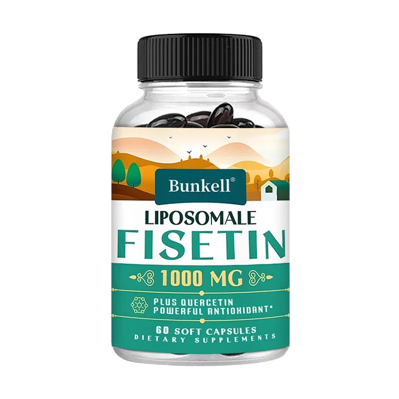 Liposomal Fisetin & Quercetin Capsules – Anti-Aging, Energy & Focus Antioxidant Supplement Oasis Select 60 count-1 bottle