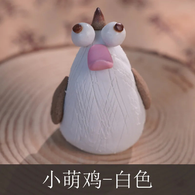 Ceramic Cute Mini Ornaments for Tourist Attractions, Hand-Pinched Animals, Cultural and Creative Decorations Tea Pets Oasis Select 5
