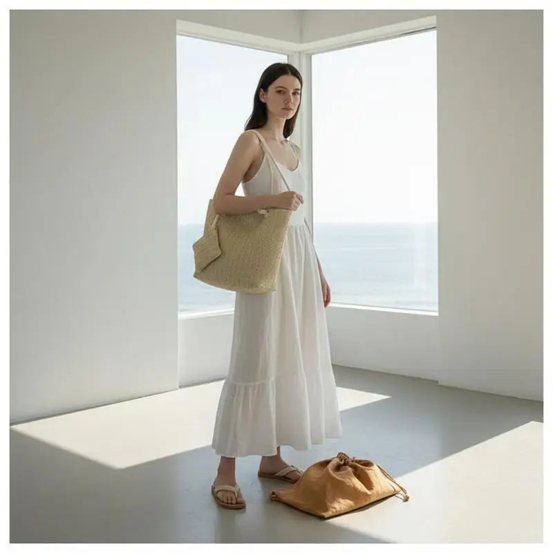 Personalized Leisure Commuter Tote Bag Summer Fashion Simple Shoulder Bag Trend Large Capacity Handbag Oasis Select