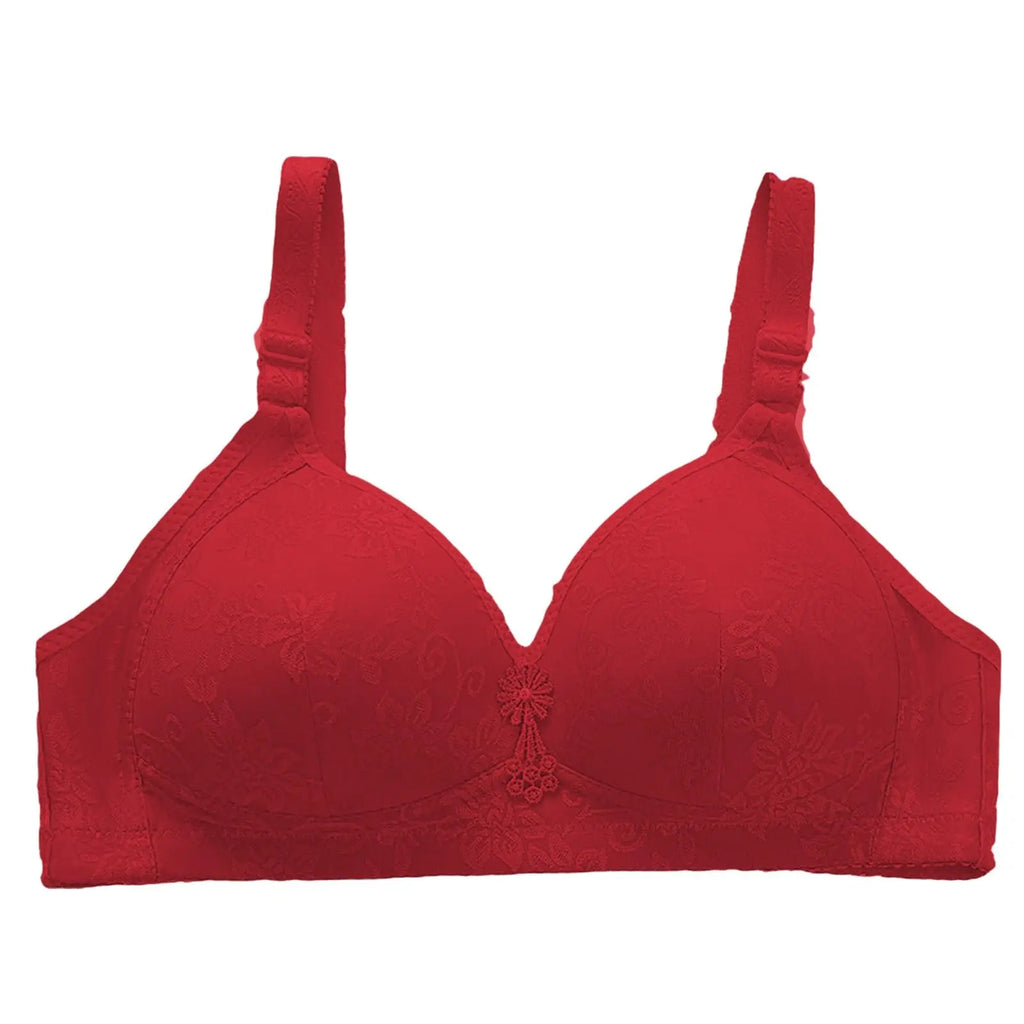 Comfortable Bra Breathable Adjustable Brassiere Thin Section Without Steel Ring Bra Large Breasts Appear Small Gathering Bra Oasis Select Red 42